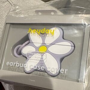 Heyday Floral Earbud Case with White and Yellow Design *Brand New*